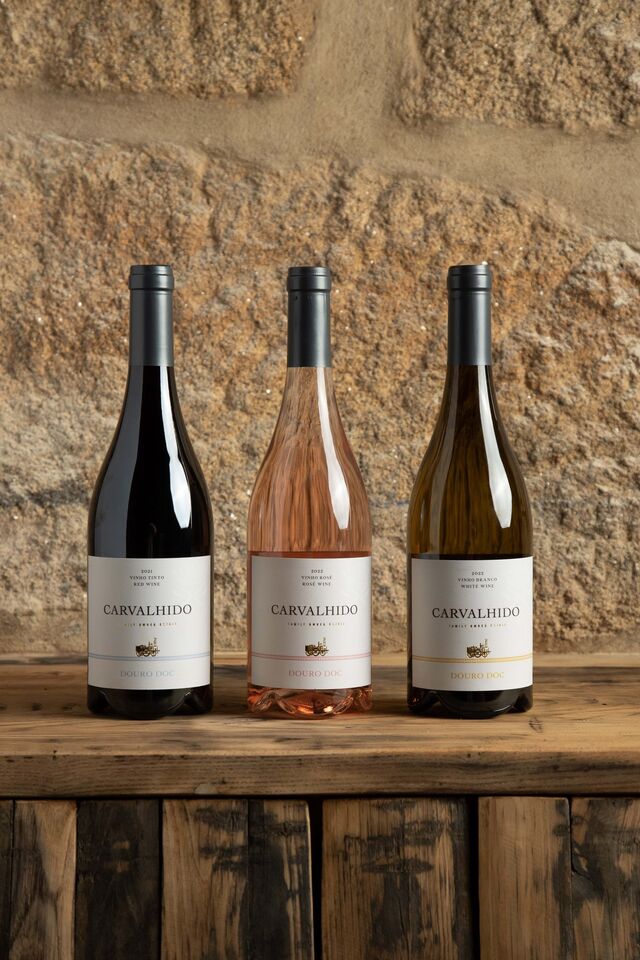 Carvalhido Tinto 2021, Carvalhido Rosé 2022, Carvalhido Branco 2022.