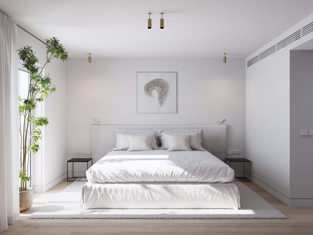 A suíte conta com um walk-in closet.