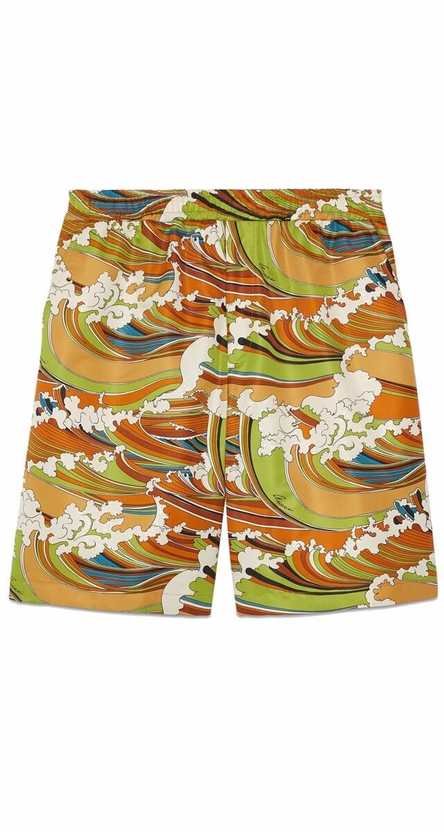 Calções de banho estampados, €780, Gucci.
