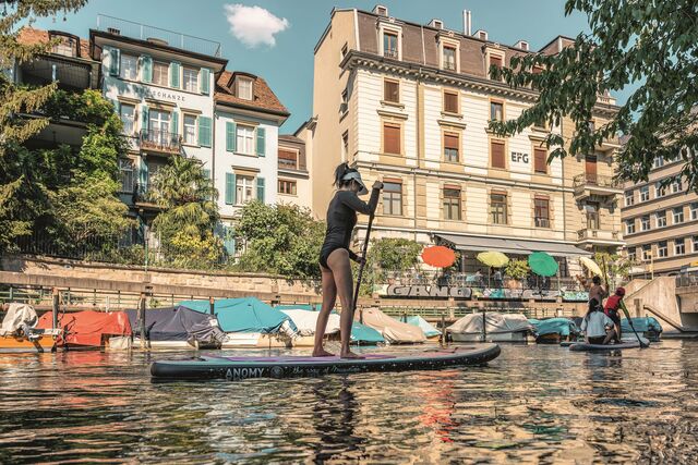 Stand-Up-Paddle em Schanzengraben.