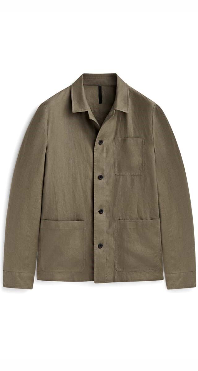 Casaco-camisa em linho, €149, Massimo Dutti.