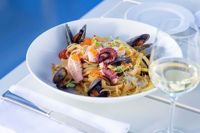 Tagliatelle de lulas.