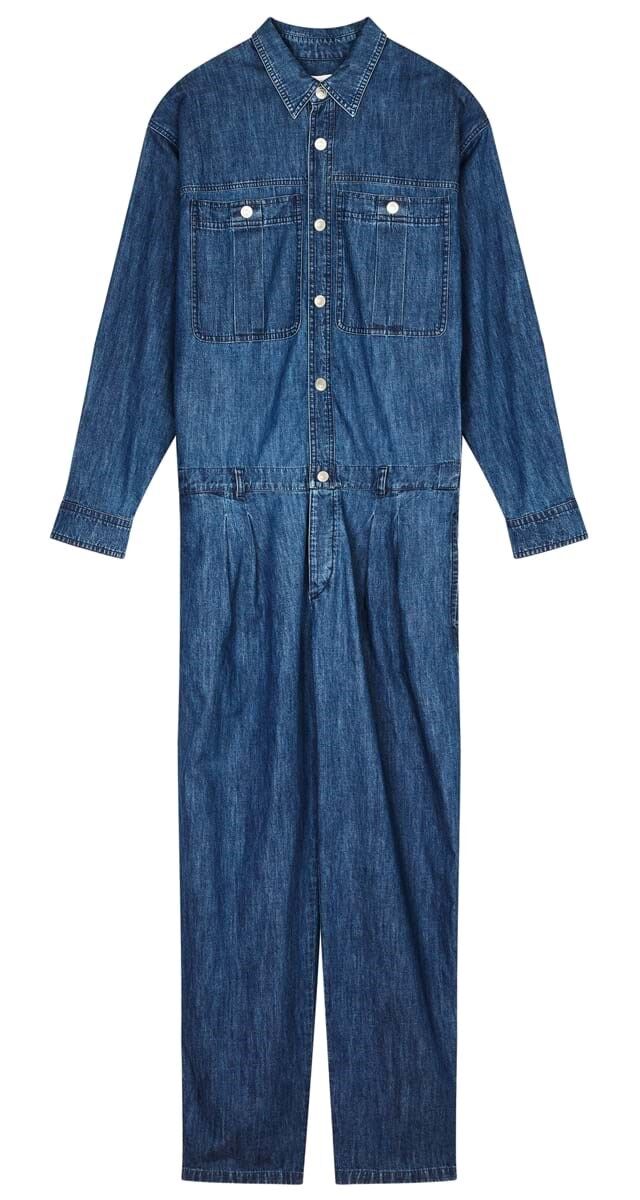 Macacão em denim de algodão, €550, Isabel Marant.