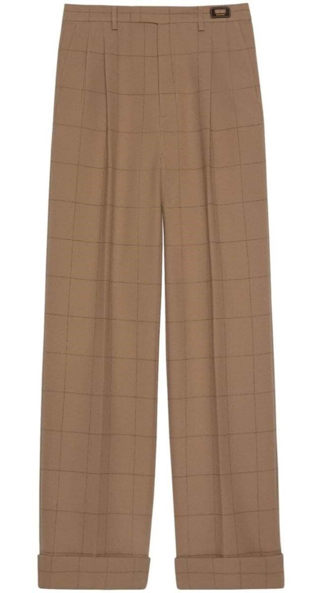 Calças em lã estampada, €1400, Gucci.