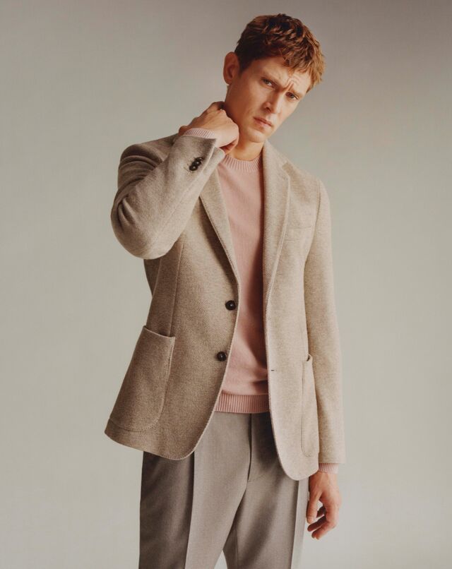Blazer de tweed "Monza" em tons de bege