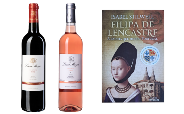 Três vinhos Lima Mayer (dois Lima Mayer 2017 e um rosé) e o livro Filipa de Lencastre – A Rainha que mudou Portugal, da autoria de Isabel Stilwell.