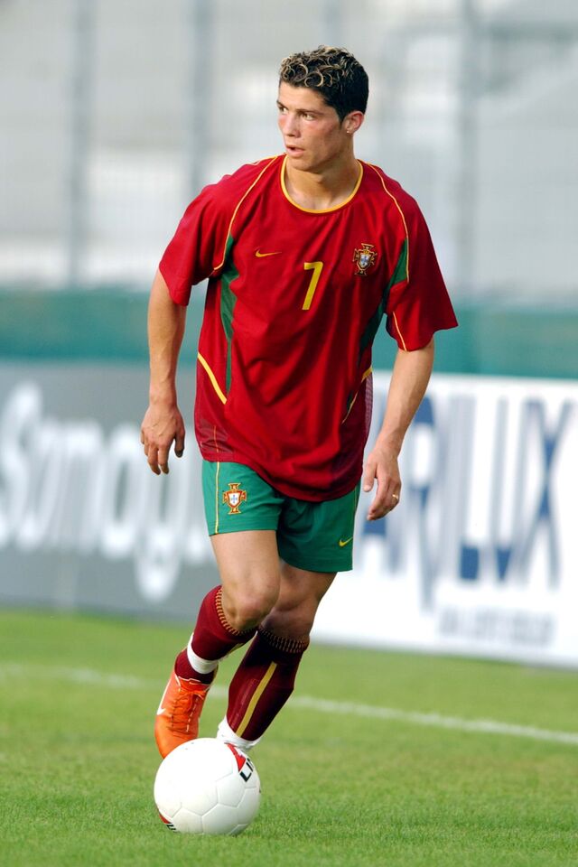 Cristiano Ronaldo no início da sua carreira.