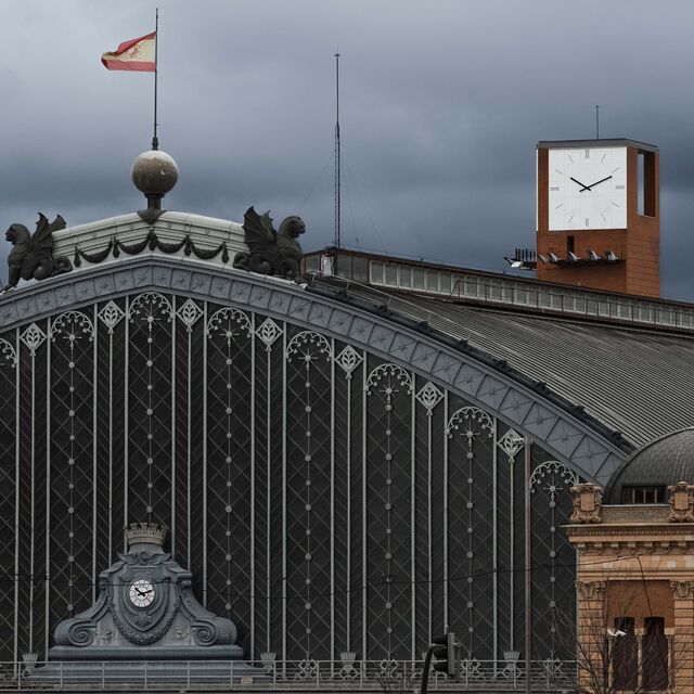Famoso de relógio da Estação de Atocha, em Madrid