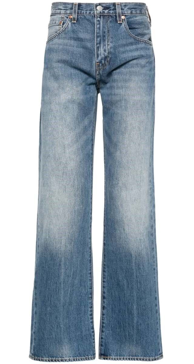 Calças straight-leg de cintura subida em ganga, €127, Levi’s