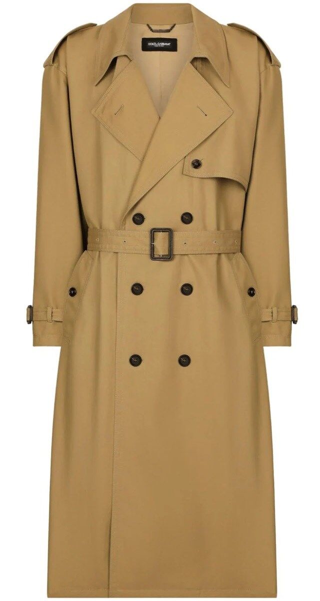 Trenchcoat em gabardine, €2950, Dolce Gabbana.