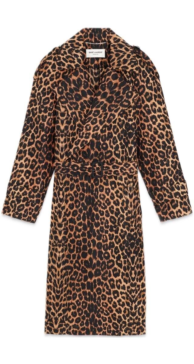 Trenchcoat em seda estampada, €4590, Saint Laurent.