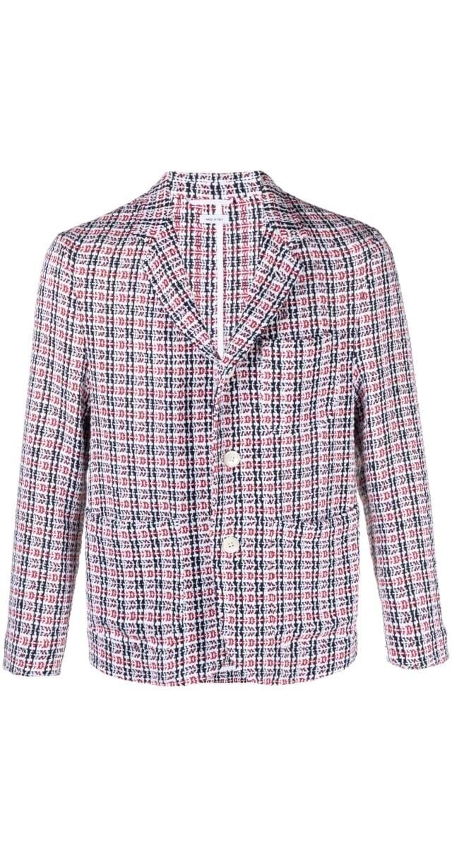 Blazer em tweed de algodão, €3190, Thom Browne.