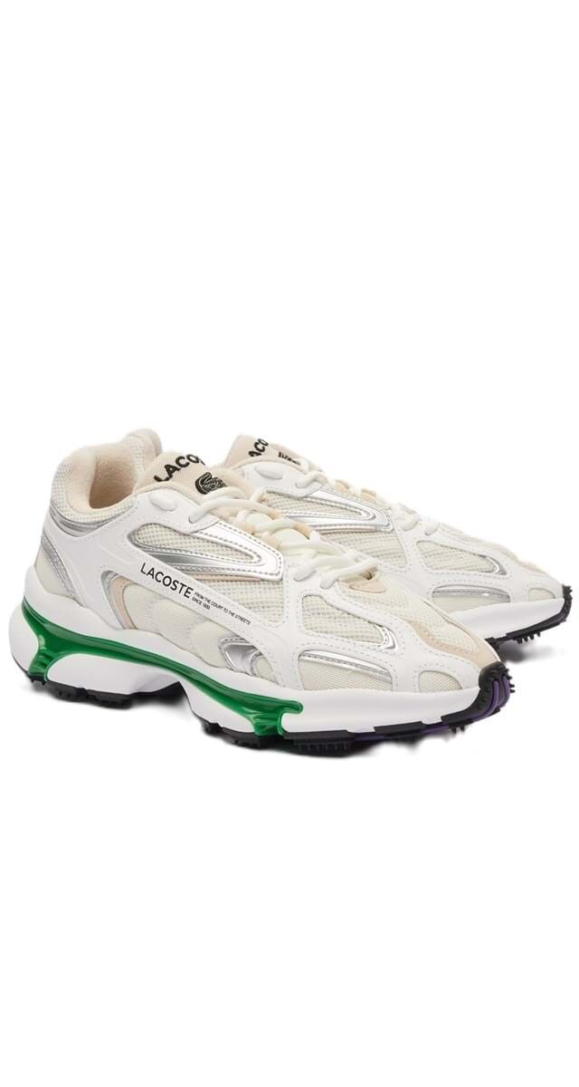 A grande novidade da Lacoste para este ano, perfeitos para os dias mais quentes. Tenis L003 2K24 em mesh, €160, Lacoste.