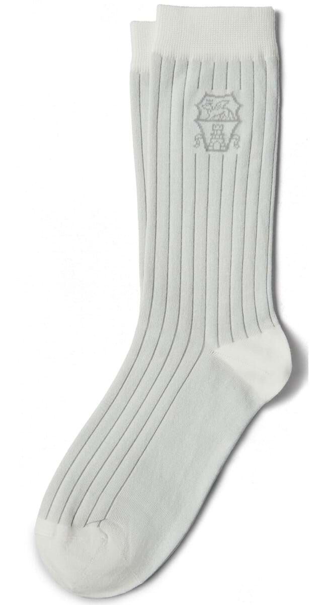 Meias em algodão canelado, €210, Brunello Cucinelli.