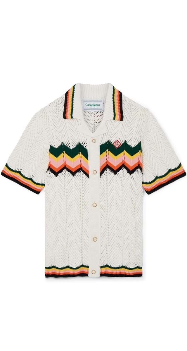 Camisa Chevron em crochet, €365, Casablanca.