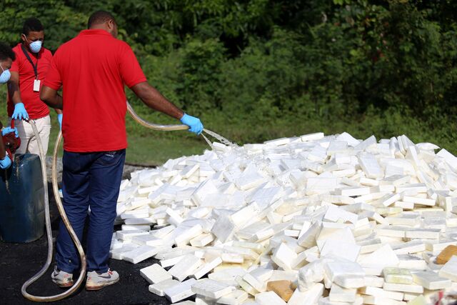 Cocaina encontrada num navio, na República Dominicana, em 2018.