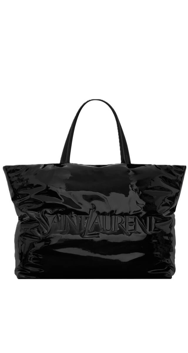 Saco em tela gravada, €2500, Saint Laurent.