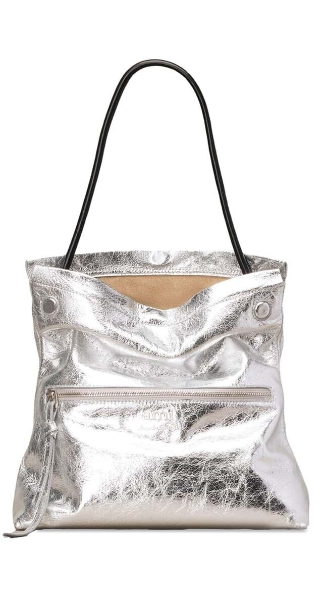 Carteira em pele e camurça, €820, Ami Paris.