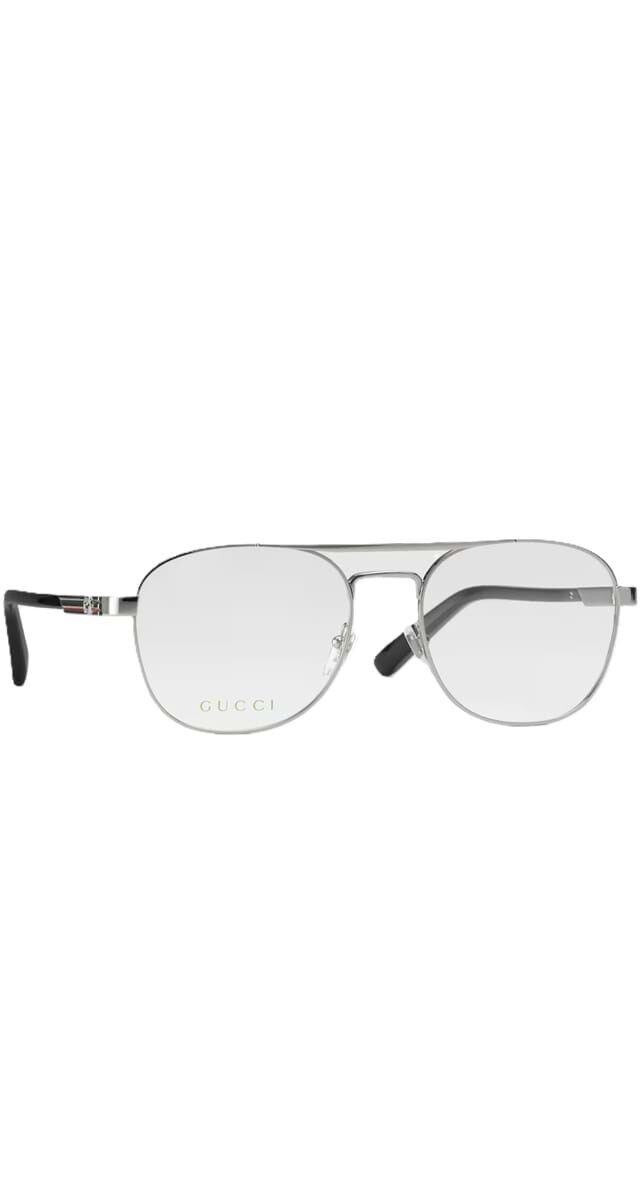 Óculos com armação metálica, €350 Gucci.