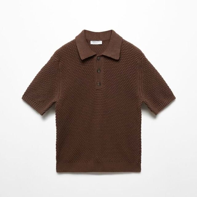 Polo de malha entrançado, €79,99, Mango