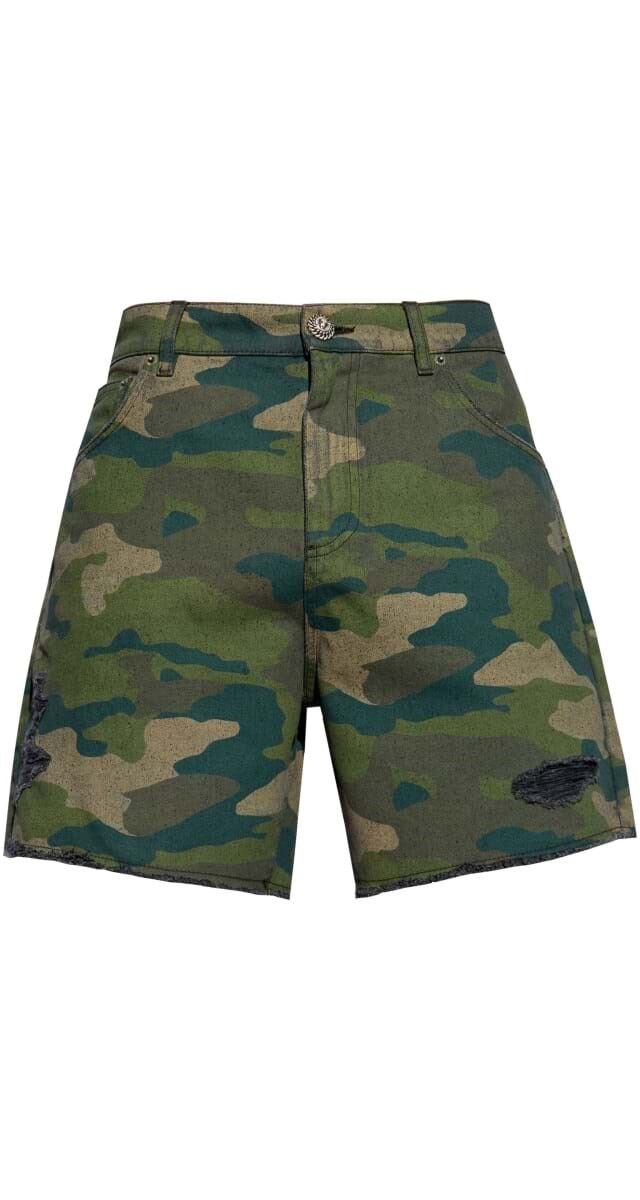 Calções em algodão estampado, €850, Balmain.