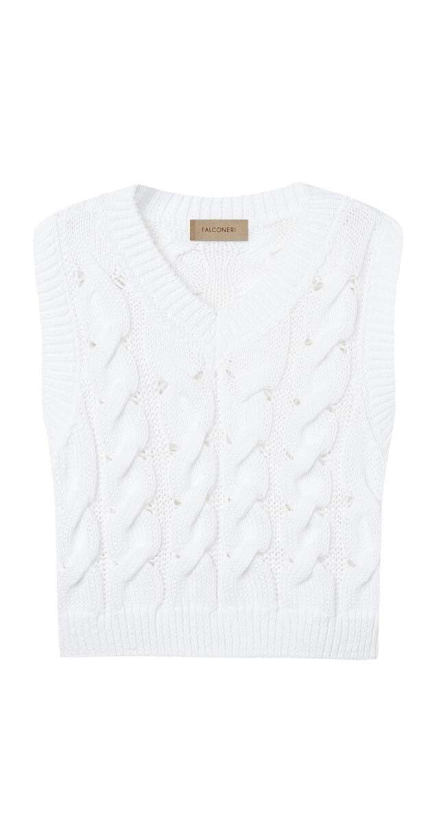 Colete em malha, €128, Falconeri.