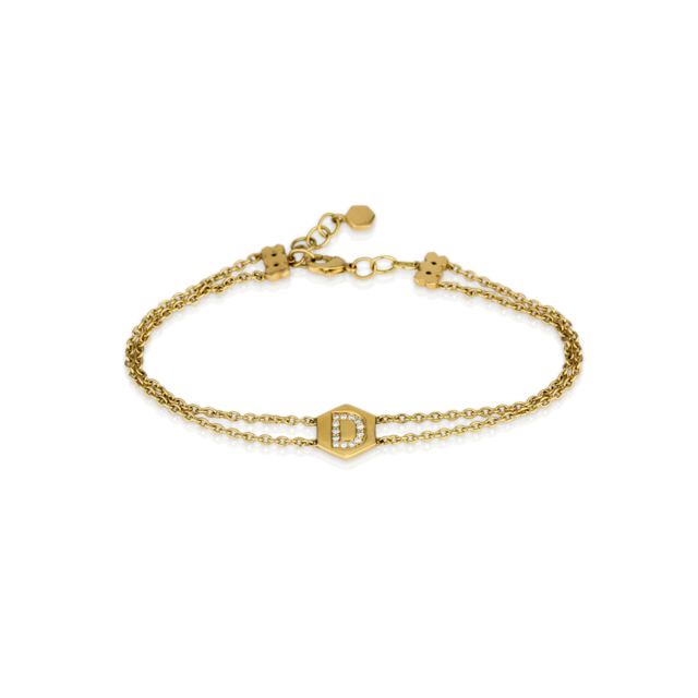 Pulseira Be(e) em ouro e diamantes pvp desde €999 peça realizada sob encomenda de acordo com a letra selecionada.