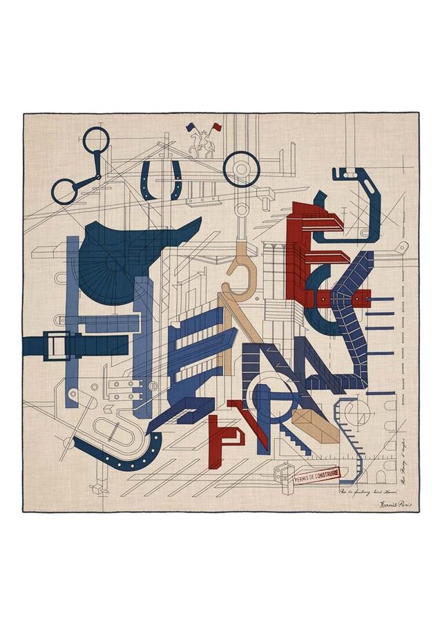 Lenço Permis de Construire  100cm, €840, Hermès.