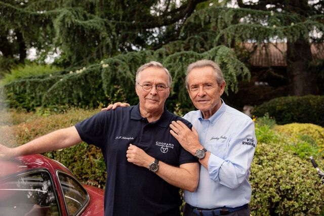Karl-Friedrich Scheufele (esquerda) e Jacky Ickx (direita).