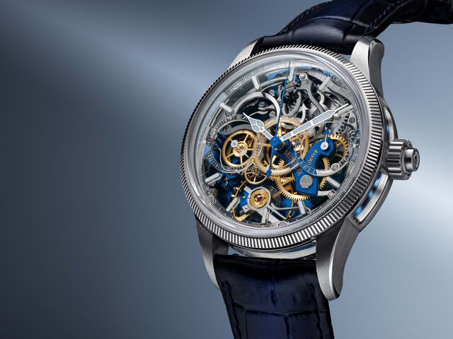 Minerva Monopusher Chronograph: Um modelo escultural, com várias aberturas laterais para revelar a arquitetura do movimento em todas as suas facetas. O próprio calibre foi invertido para mostrar o funcionamento do cronógrafo do lado do mostrador. Edição limitada a 100 unidades.