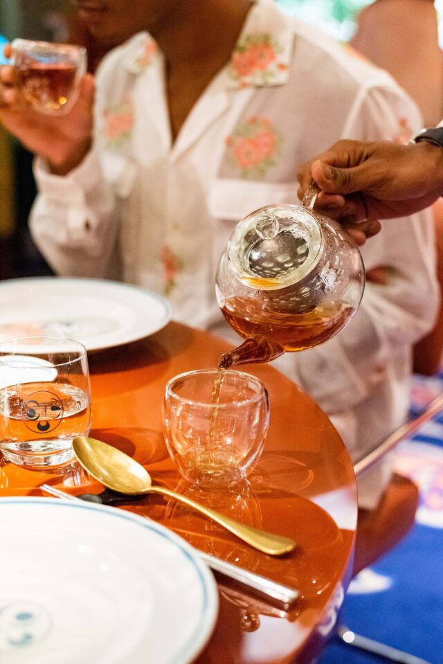 O menu de dim sums.