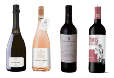 Quatro vinhos e as suas histórias. Um espumante do Dão, um rosado duriense, dois tintos que vêm das mesas do Alentejo e do Douro
