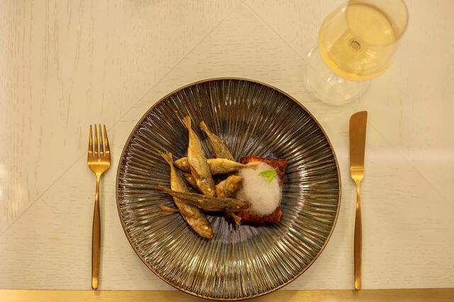 Jaquinzinhos com arroz de tomate frito.