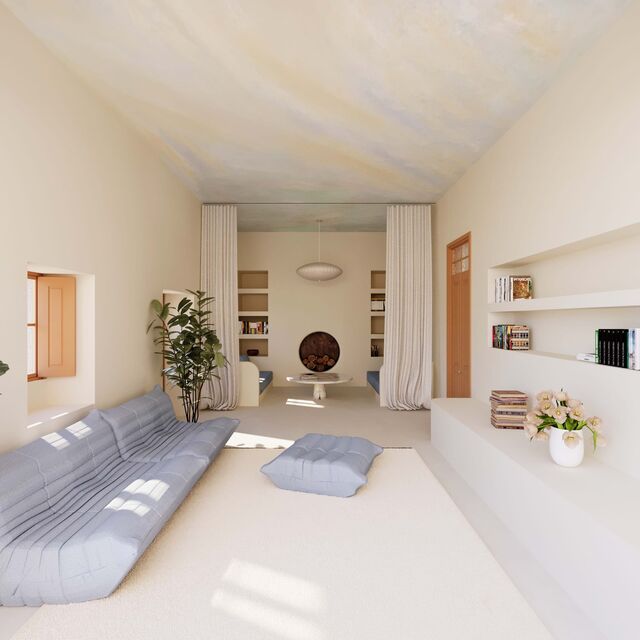 The Houses foca-se então na renovação e redecoração de casas, favorecendo os apontamentos coloridos, objetos vintage e artísticos para criar interiores (ou exteriores) modernos, funcionais e com foco na personalização de cada espaço. Casa Lannan na imagem.