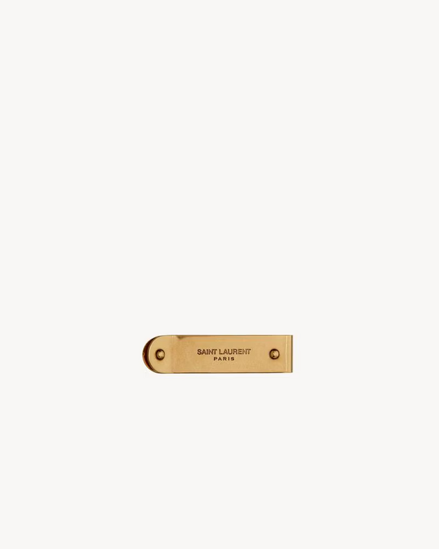 Saint Laurent, ID money clip in metal, €200.