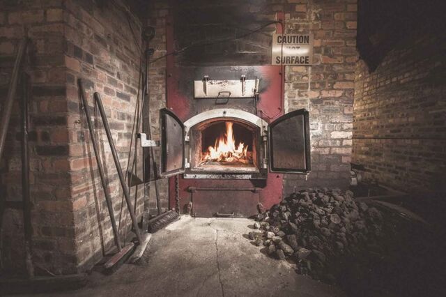 O Kiln (forno) para secar a cevada maltada na Springbank.