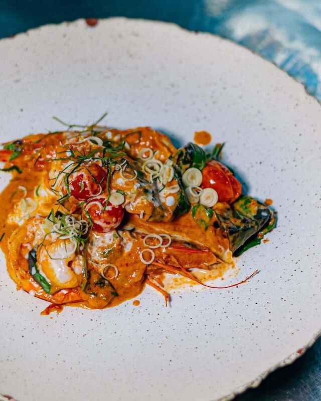 Thai Panang Curry with White Tiger Shrimp