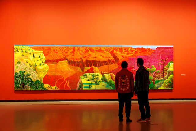 Exposição "David Hockney 25", quadro "A Bigger Grand Canyon", 1998