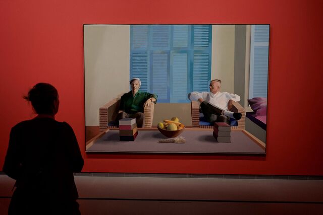 Exposição "David Hockney 25", quadro "Christopher Isherwood and Don Bachardy", 1968