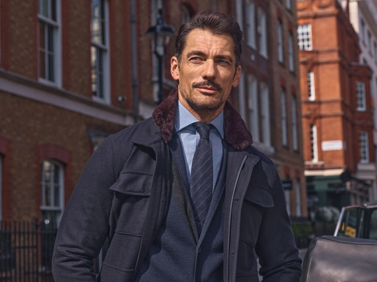 Fotografia da coleção Hackett Nº14 Savile Row AW25, onde David Gandy foi o protagonista da campanha