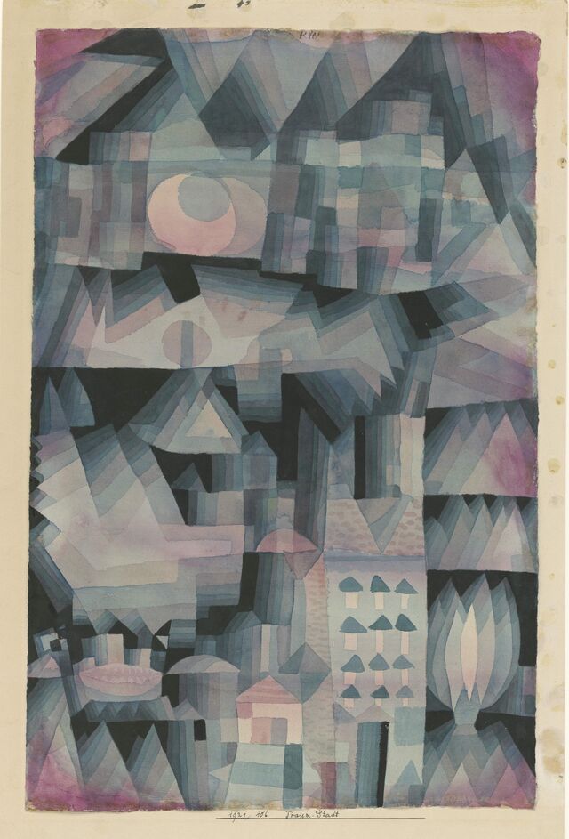 Paul Klee Ciudad de ensueño, 1921 (Dream City) Acuarela sobre papel sobre cartón,  47,5 × 31 cm Museum Berggruen, Neue  Nationalgalerie, Stiftung Preußischer  Kulturbesitz, Berlín
