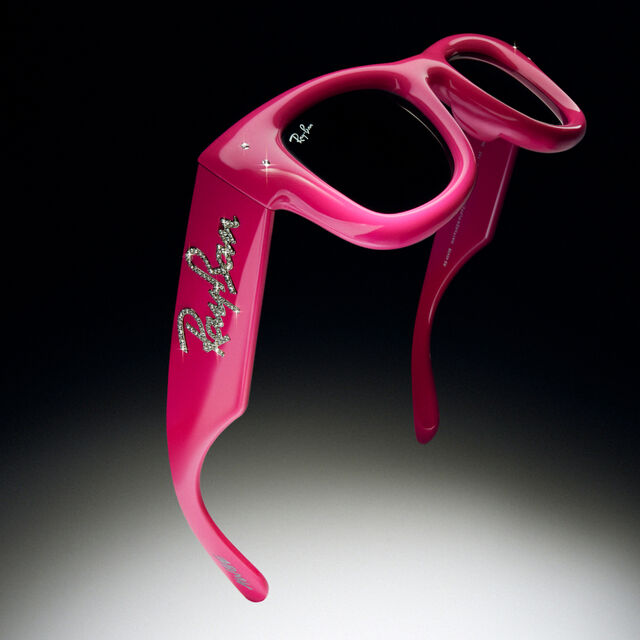 Wayfarer Edição Puffer Crystal Edition em cor-de-rosa