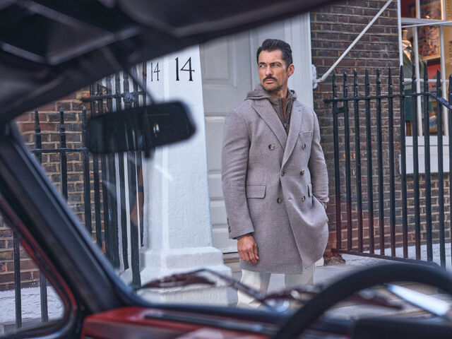 Fotografia da coleção Hackett Nº14 Savile Row AW25, onde David Gandy foi o protagonista da campanha