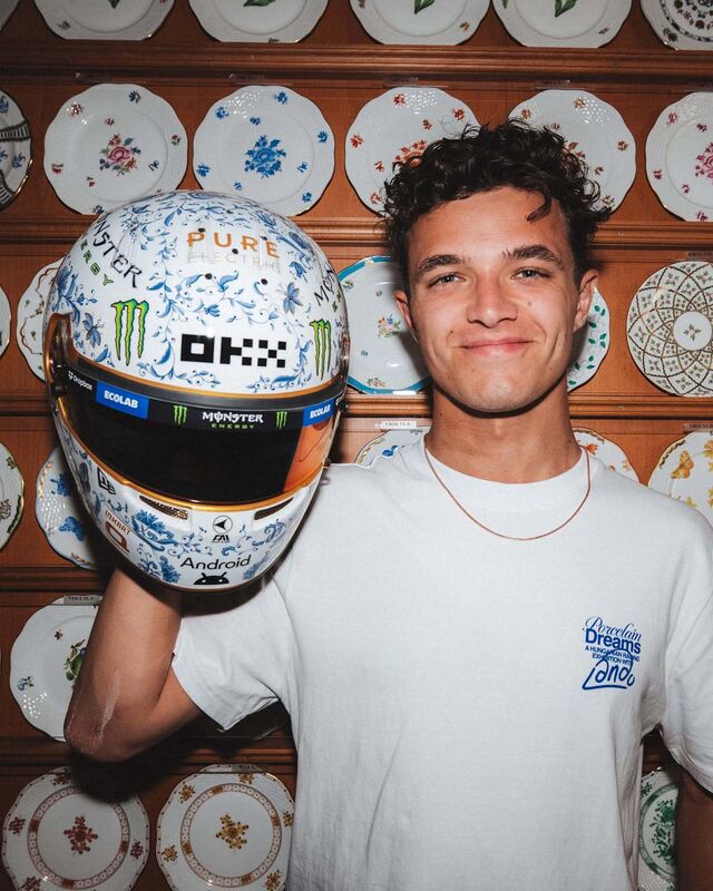 Lando Norris apresenta capacete criado com empresa húngara para GP da Hungria