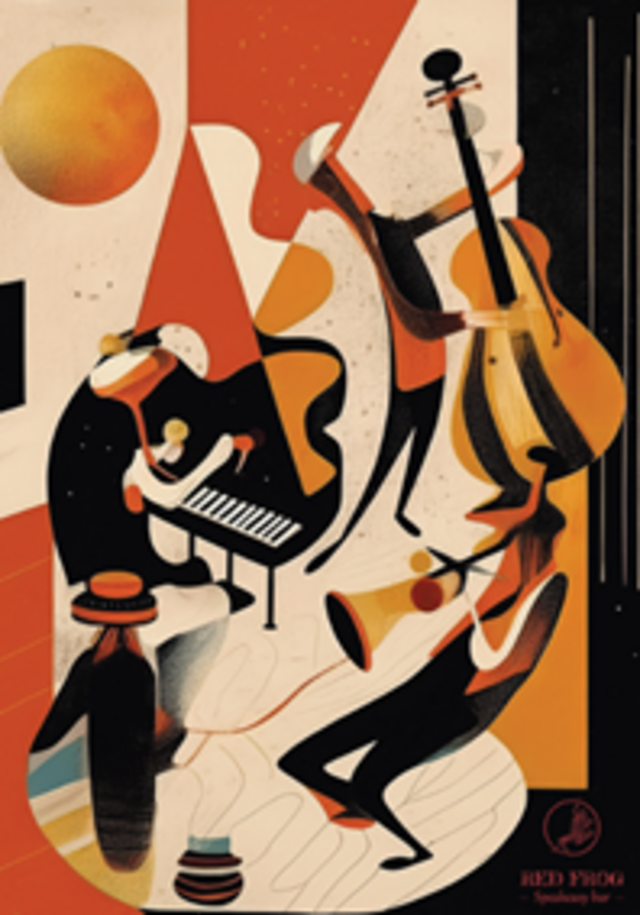 Ilustração de capa do novo menu Dé-Ca-Da do bar Red Frog 