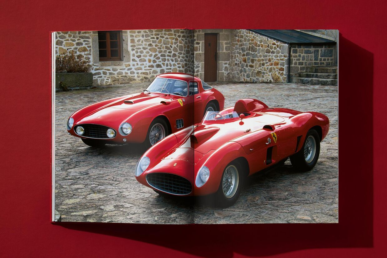 Este livro da Taschen explora a história da Ferrari, marca italiana com legado nas pistas de corridas